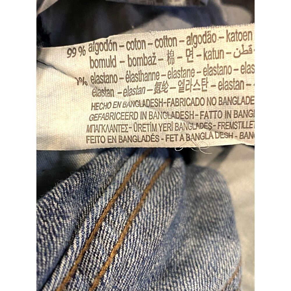 ZARA Cotton Skinny Mid Rise Distressed Stretch Casual Jean Hem Side Slits 2 Blue - Picture 10 of 15